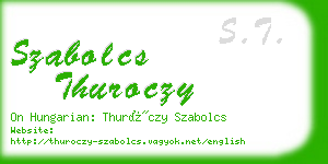 szabolcs thuroczy business card